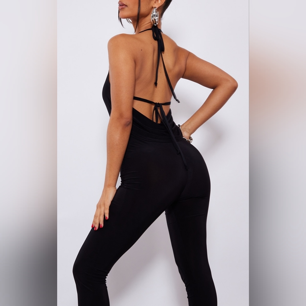 Pretty Little Thing Black Low Back Jumpsuit - NEW !